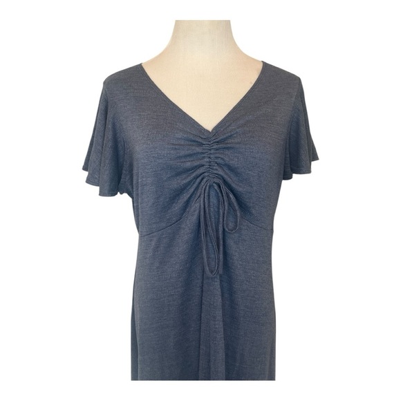 Max Studio Dusty Blue V-Neck Midi Dress, Size XL - Picture 6 of 6